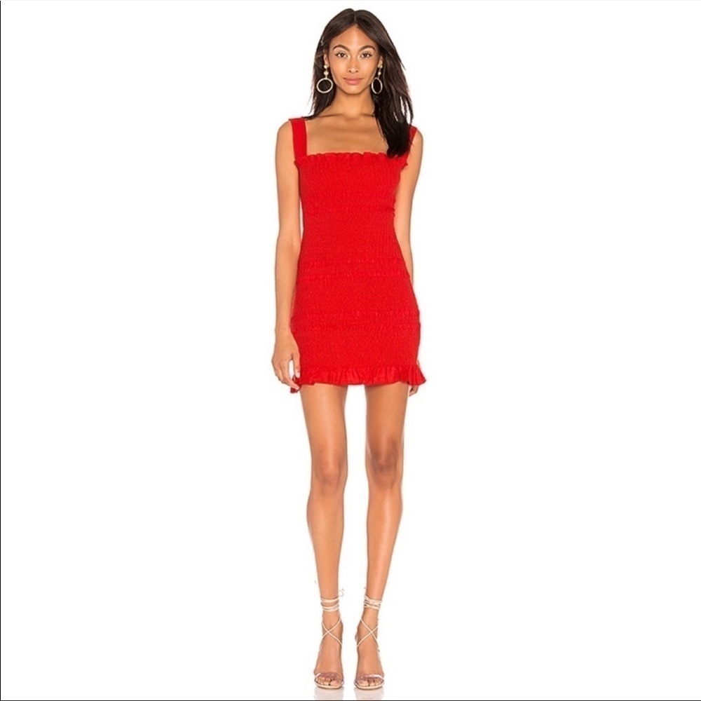 Capulet Viviane Smocked Mini Dress Red